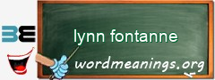 WordMeaning blackboard for lynn fontanne